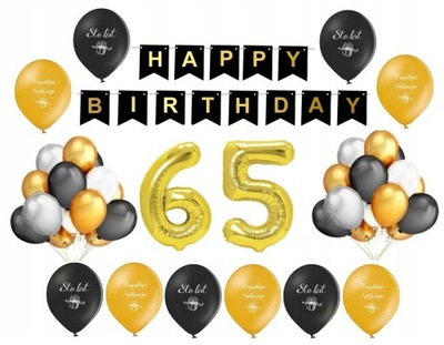 Balony Zestaw na 65 Urodziny Dekoracje Baner