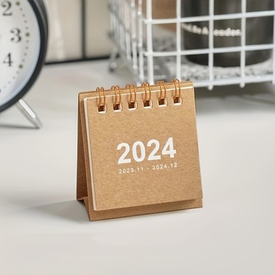 2024 Mini Prosty Mały Kalendarz Biurkowy, Kieszonkowy Kalendarz Przenośny