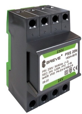 Transformator PSS 20N 230/ 24V AC na szynę DIN