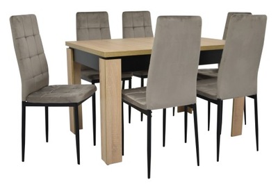 6x tapicerowane krzesła do JADALNI stół dąb SONOMA