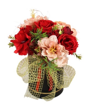FLOWER BOX PREZENT WALENTYNKI KWIATY SZTUCZNE