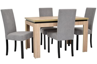 Stół 80x120/160cm i 4 krzesła WYGODNE/wybór tkanin