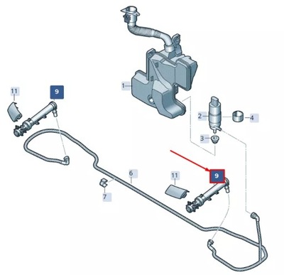 Audi q3 f3 правый сторона фара омыватель 83a955102 фото №1