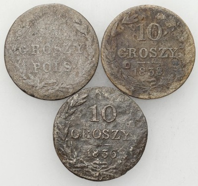 Polska. 10 groszy 1820-1838 – 3 szt