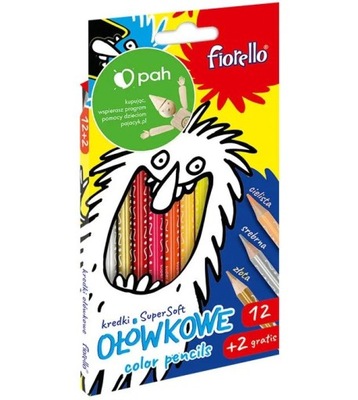 Kredki ołówkowe FIORELLO SUPER SOFT 12+2kol