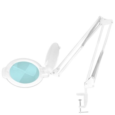 LAMPA KOSMETYCZNA Z LUPĄ LED DO BLATU BIAŁA