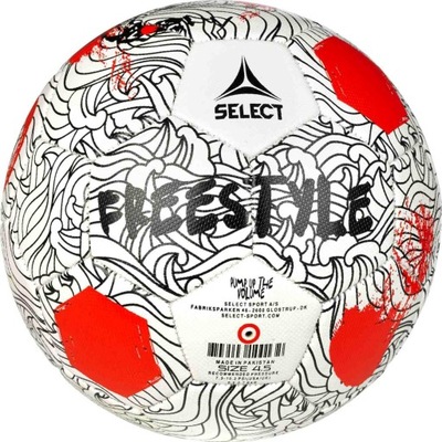 Piłka nożna uliczna SELECT Freestyle rozmiar 4,5 biało/czerwona - 4,5