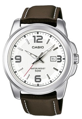 Wodoodporny zegarek męski na pasku CASIO data WR50