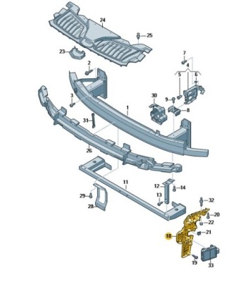 Направляющая кронштейн бампер перед левая audi a8 d5 фото №1