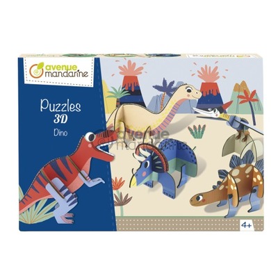 Avenue Mandarine: Puzzle 3D Dinozaury PU016C