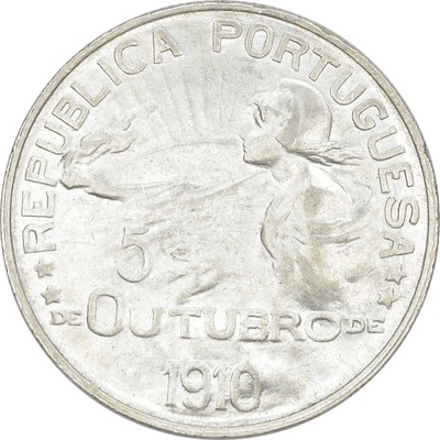 13.fur.PORTUGALIA, 1 ESCUDO 1910 REPUBLIKA