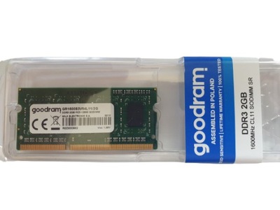 Pamięć DDR3 2GB PC3L 12800S 1600MHz 2048MB SODIMM