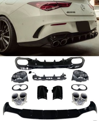 Дифузор mercedes c118 наконечники хром look amg фото №1