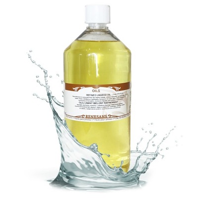 Olej lniany bielony rafinowany do farb olejnych POŁYSK Renesans 1000ml 1L