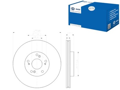 HELLA PAGID КОМПЛЕКТ ТОРМОЗНОЙ ДИСК ТОРМОЗНЫХ 562725BC ADH