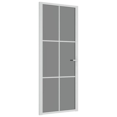 Drzwi wewnętrzne, 83x201,5 cm, białe, szkło ESG i