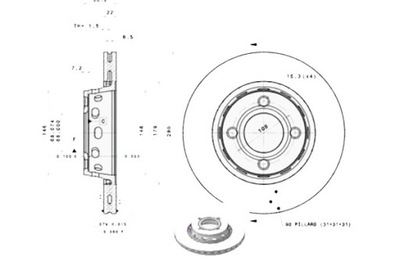 DISCS BRAKE 2SZT. AUDI 80 CABRIOLET COUPE 1.6  