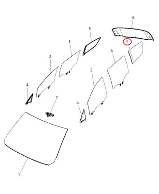 Chrysler pacifica 2017 - стекло кузовная левая фото №1