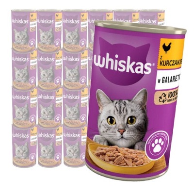 WHISKAS ADULT KURCZAK W GALARETCE PUSZKA 24x400g