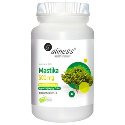 Aliness Mastika 500 mg 60kap bez glutenu laktozy metabolizm układ trawienny