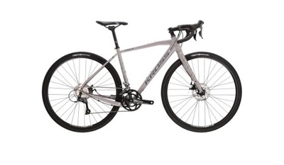 Rower gravel Kross Esker 1.0, 28", rama: 21", szary, Shimano Claris