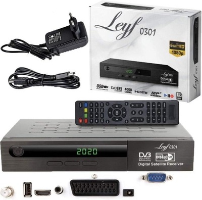 Tuner dekoder DVB-S/S2 HDMI USB Leyf 0301 HDTV