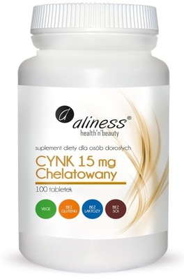 Aliness Cynk chelatowany 15 mg x 100 tabletek Vege