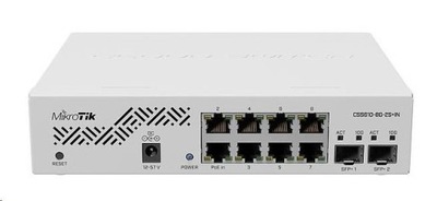MikroTik Cloud Smart Switch CSS610-8G-2S+IN, 8 gigabitów.porty, PoE-In,...