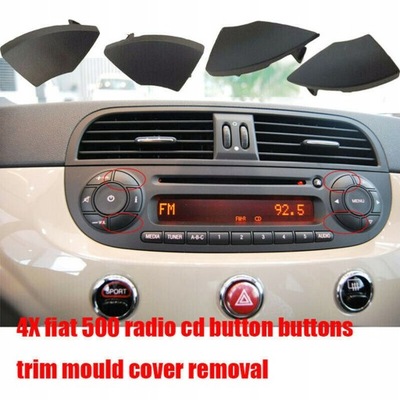 FOR FIAT 500 RADIO CD BUTTON BLACK WYKONCZENIA  