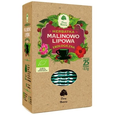 HERBATKA LIPOWO - MALINOWA BIO (25 x 2,5 g) - DARY