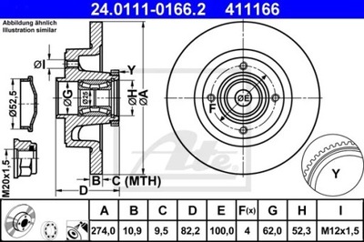 24.0111-0166.2 DISKU HAM.TYL LOZ.(1 SZT)MEGANE I 98- 