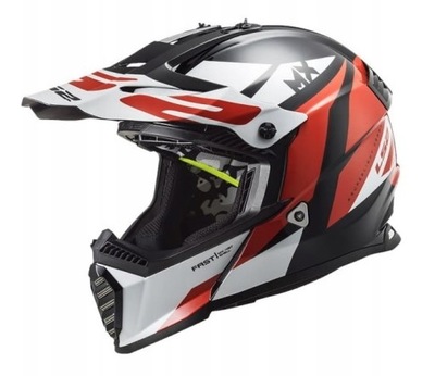 CASCO LS2 MX437 MINI STRIKE BLACK WHITE RED M  