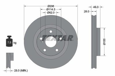 2X ДИСК ТОРМОЗНОЙ TOYOTA ПЕРЕД RAV4 06-/12-/AURIS HYBRID 10-/CAMRY 06-/11