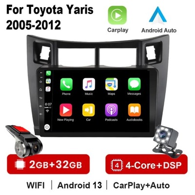 RADIO DE AUTOMÓVIL CON ANDROIDEM PARA TOYOTA YARIS 2008-2011 4G DSP WIFI CARPLAY STEREO  