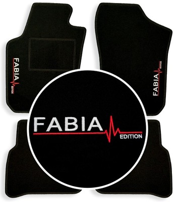 ALFOMBRILLAS ESCOBILLAS DE FELPA EXTRA PARA SKODA FABIA I (1999-2008) + HAFT  