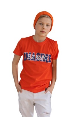 T-shirt chłopięcy ALL FOR KIDS pomarańcz 128/134