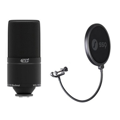 MXL 990 Blackout Mikrofon pojemnościowy pop filtr
