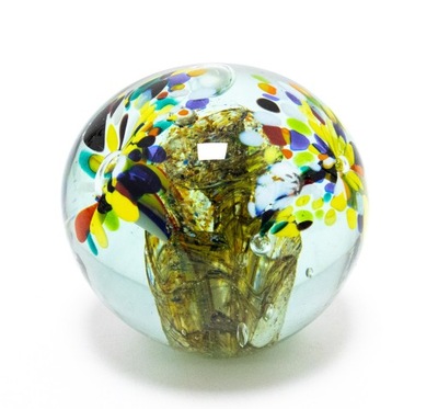 STARY SZKLANY PRZYCISK DO PAPIERU