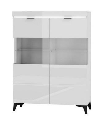 BALDUR Witryna BDW-2 meble biały połysk/ mat salon