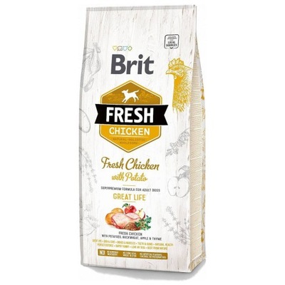 BRIT FRESH ADULT CHICKEN&POTATO 12kg pokarm karma dla psa bezzbożowa