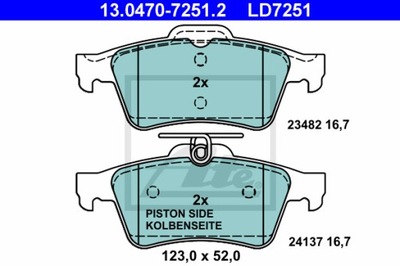 ZAPATAS DE FRENADO ATE CERAMIC 13.0470-7251.2  