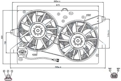Nissens вентилятор радиатора с корпус ford mond фото №1