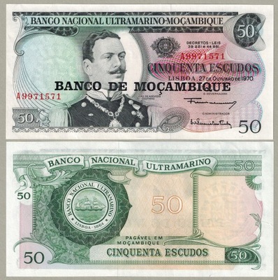 Mozambik 50 Escudos 1970 P-116 UNC