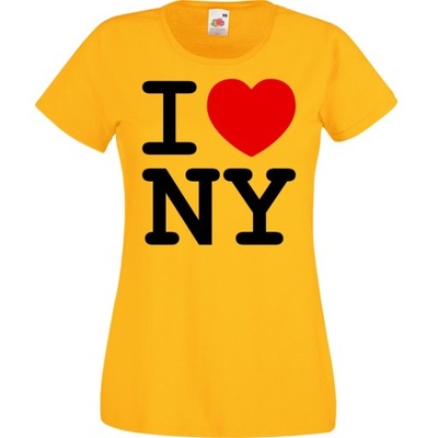 Koszulka I love NY I L żółta