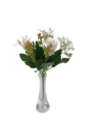 Bukiet kwiatuszków biały bukiecik 26 cm