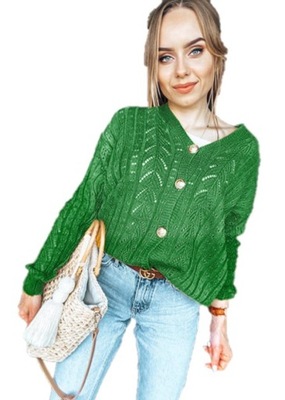 Zjawiskowy kobiecy otulający KARDIGAN sweter