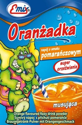 Oranżadka EMIX w proszku musująca pomarańcza 40szt