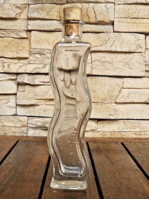Butelka szklana onda alta karafka z korkiem ozdobna szkło na olej alkohol