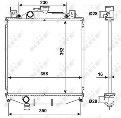 RADUADOR DE AGUA NRF 507644 CHLODNICA, SISTEMA DE REFRIGERACIÓN DEL MOTOR  