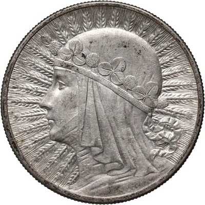 II RP, 10 złotych 1932, Głowa Kobiety, bez znaku Mennicy
